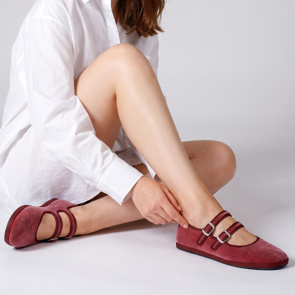 Mary Jane Pink Petal – Burgundy
