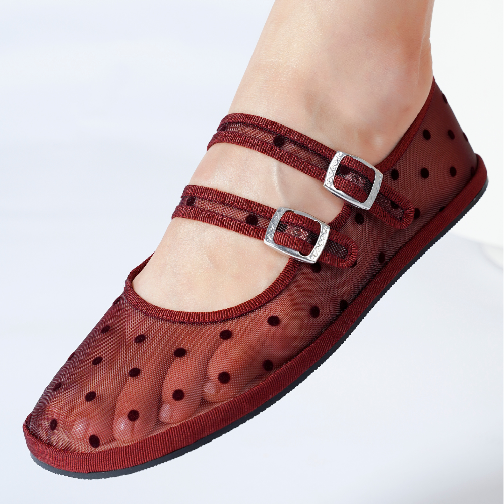 Mary Jane Scarlet Dot – Bordeaux