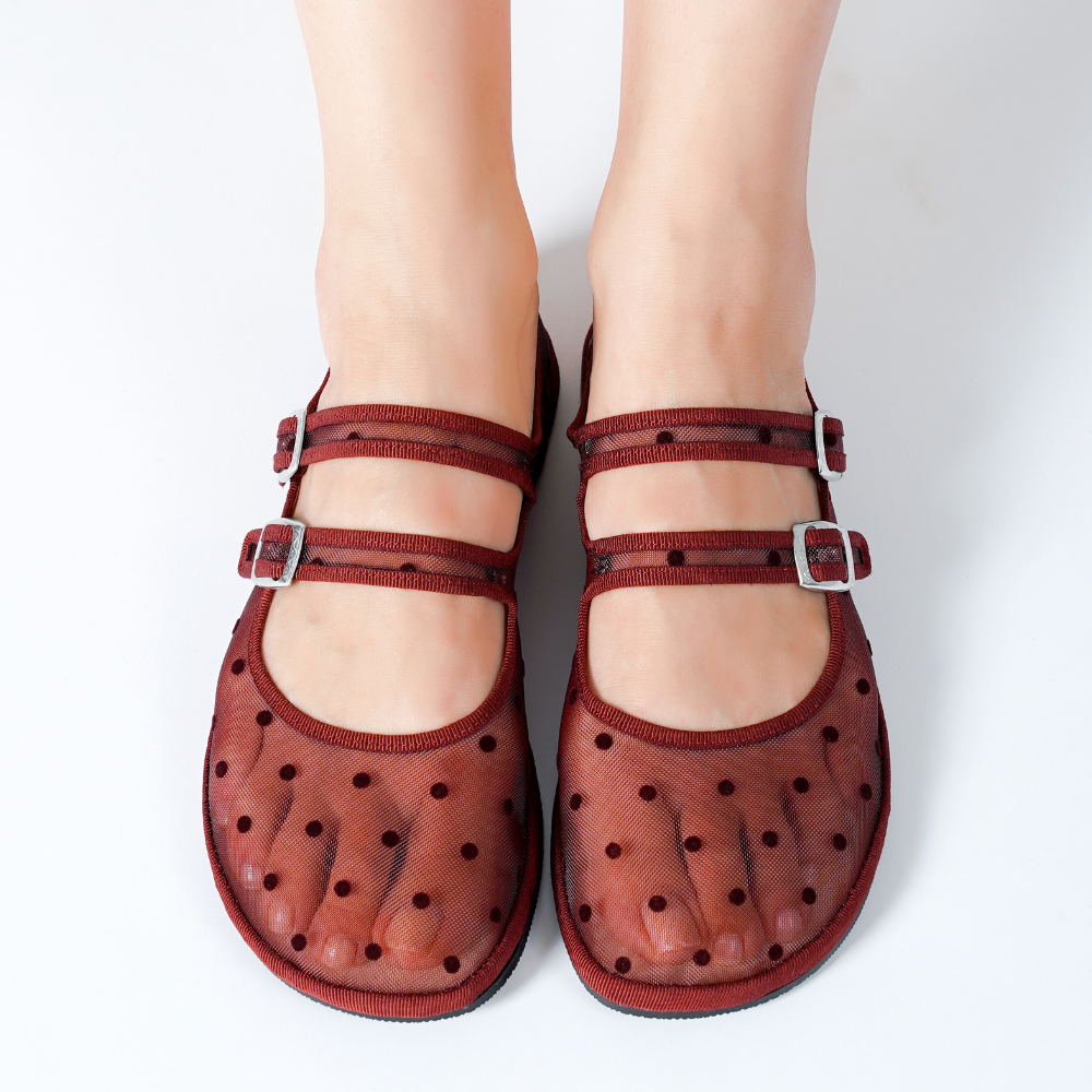 Mary Jane Scarlet Dot – Bordeaux