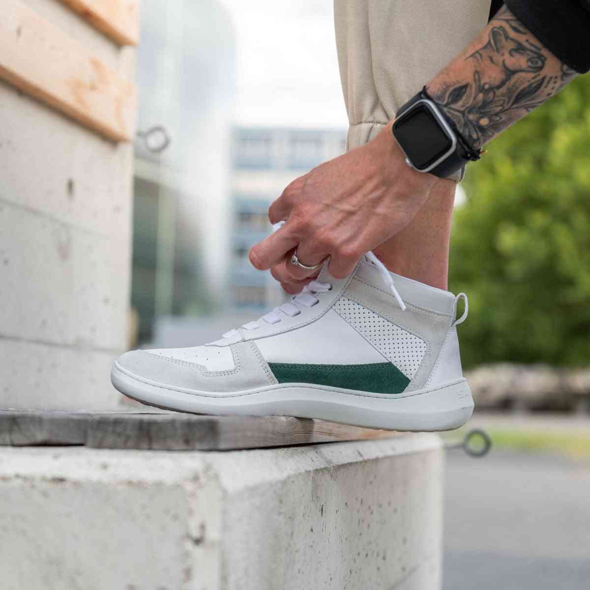 Oldschooler High Top – Green/White
